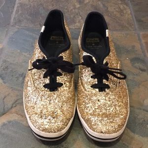 Kate Spade x Keds Champion Glitter Keds in Gold